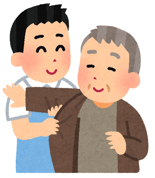 父を介護している姿